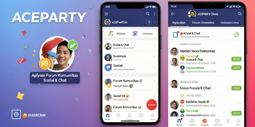 Screenshot antarmuka ACEPARTY menampilkan forum komunitas yang aktif dan interaktif.