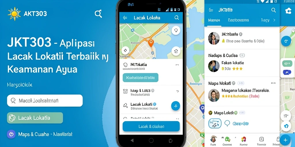 Tampilan antarmuka pengguna aplikasi Lacak Lokasi JKT303 yang intuitif.
