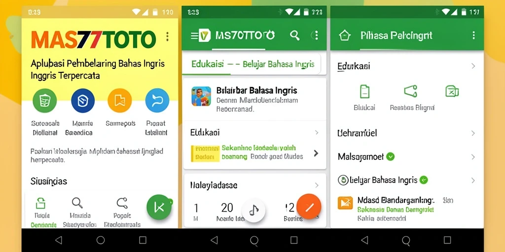 Antarmuka aplikasi MAS77TOTO untuk belajar bahasa Inggris yang menarik.