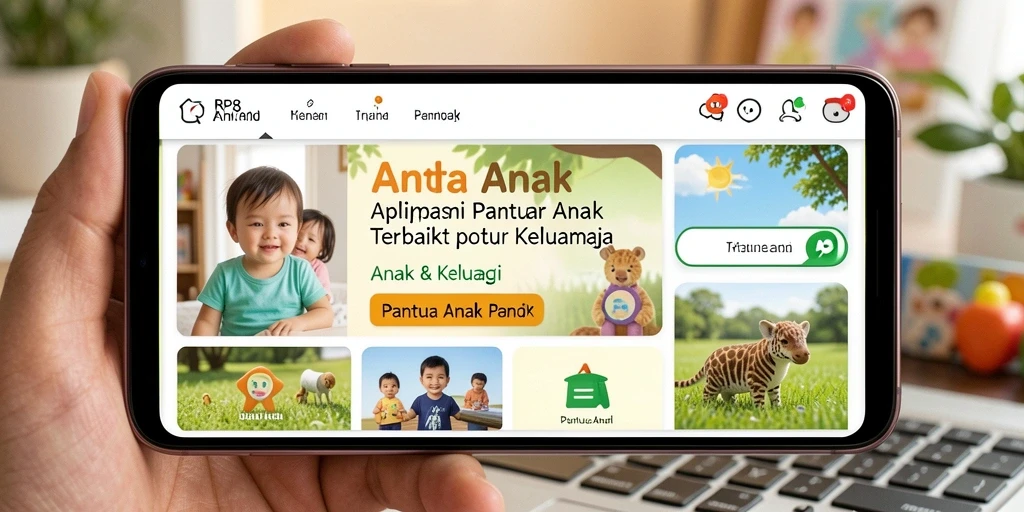 Screenshot antarmuka aplikasi RP8 yang menampilkan fitur Pantau Anak.